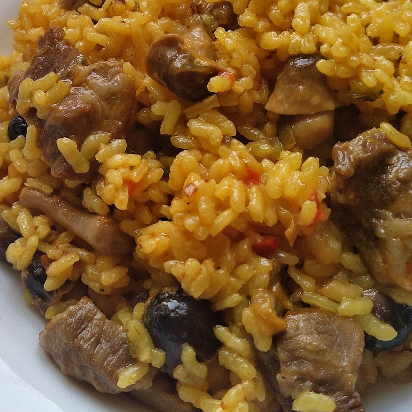 ARROZ CON VERDURA Y PRESA IBERICA